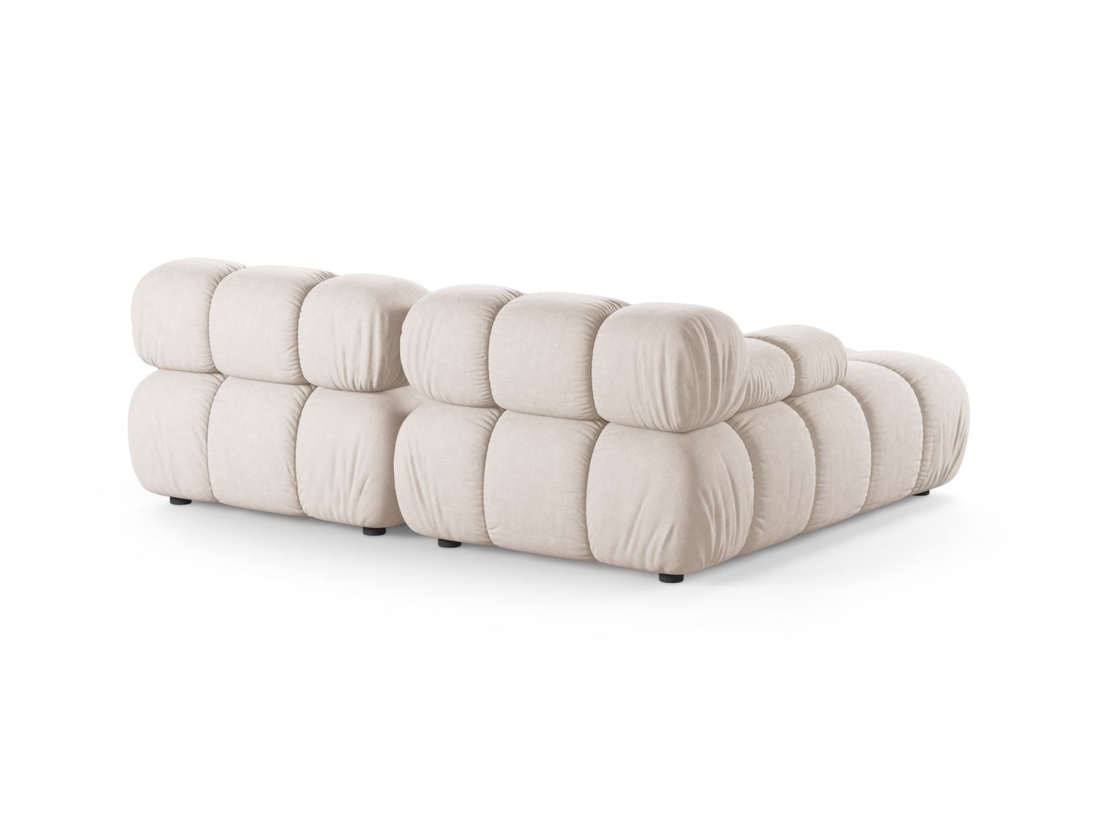 Ecksofa Strukturstoff Beige Bellis — Detailansicht