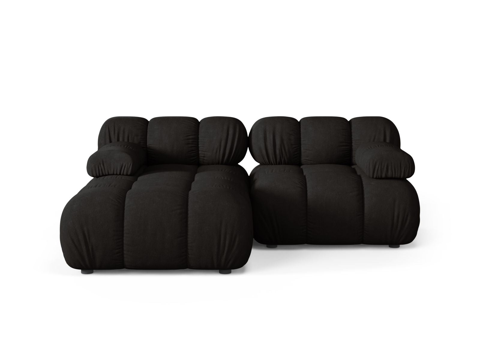 Bellis Modular Corner Sofa, 3 Seats, 188x155 cm — Black / Left