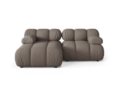 Ecksofa Strukturstoff Beige Bellis — Cappuccino