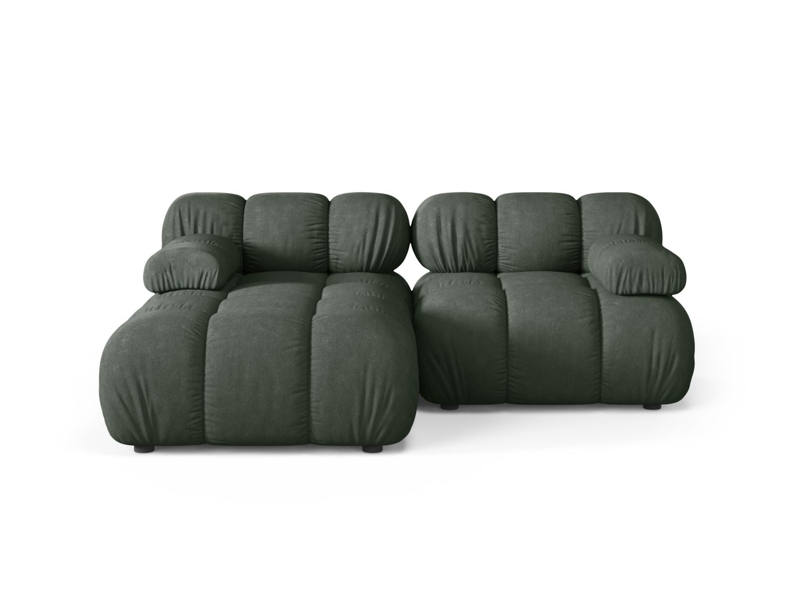 Bellis Modular Corner Sofa, 3 Seats, 188x155 cm — Moss Green / Left