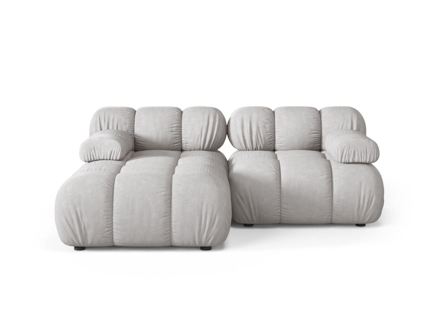 Ecksofa Strukturstoff Beige Bellis — Light Grey