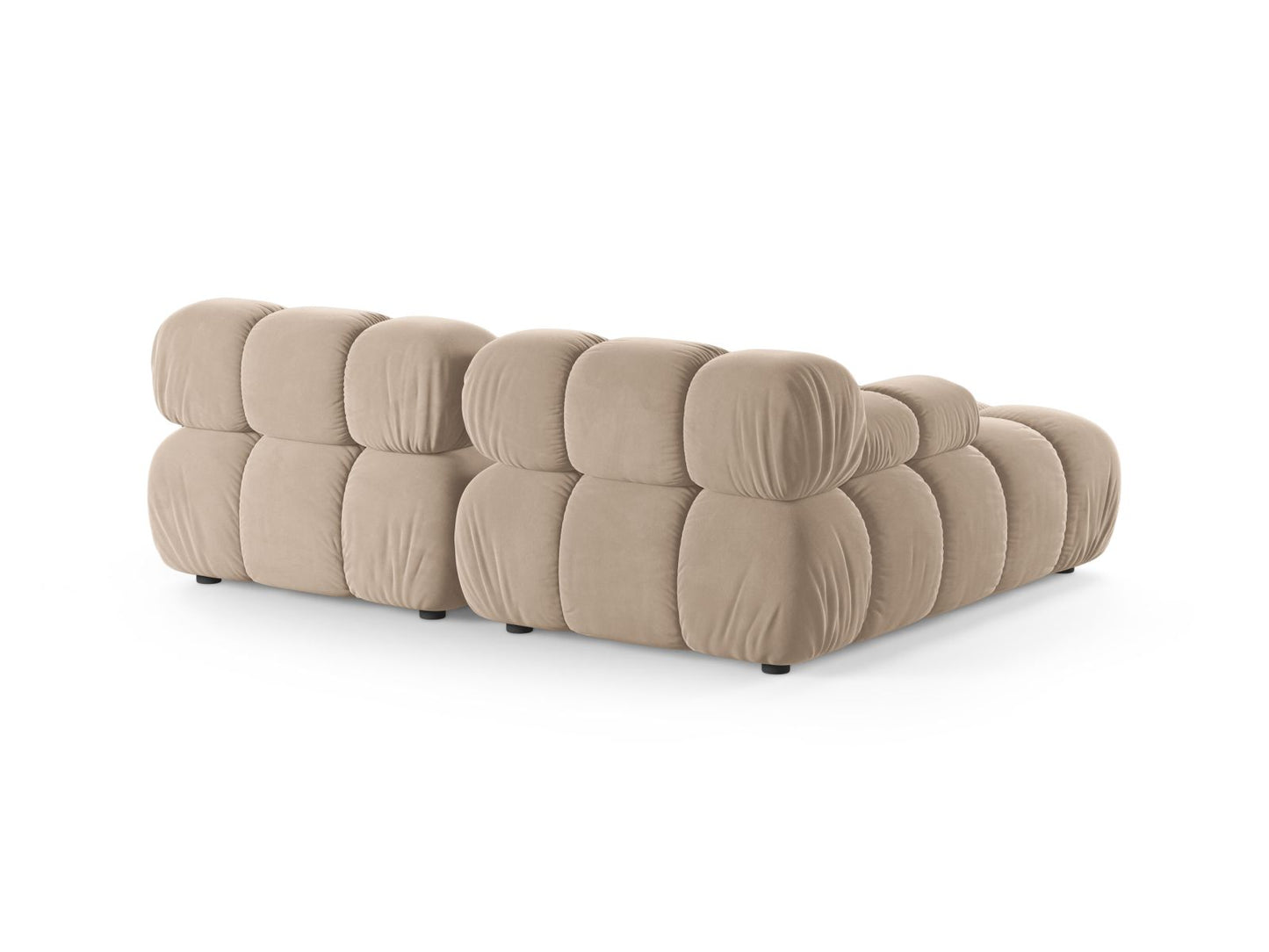 Ecksofa Samt Beige Bellis — Detailansicht