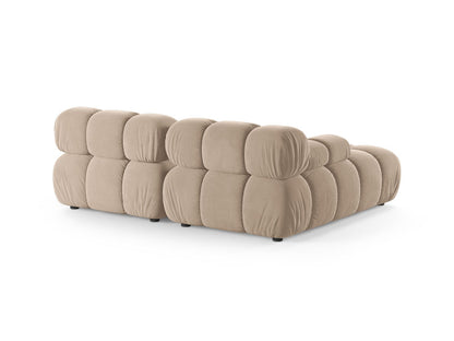 Ecksofa Samt Beige Bellis — Detailansicht