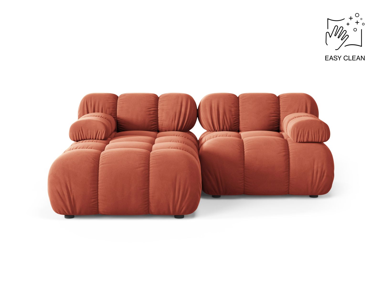 Bellis Modular Corner Sofa, 3 Seats, 188x155 cm — Coral / Left