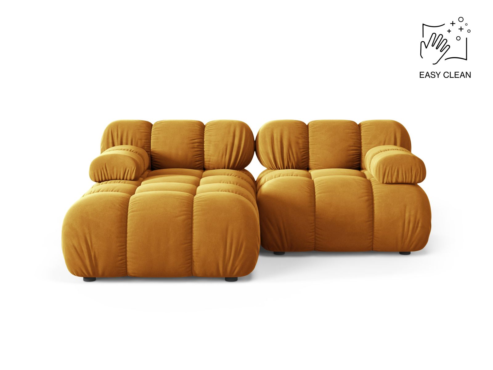 Bellis Modular Corner Sofa, 3 Seats, 188x155 cm — Yellow / Left