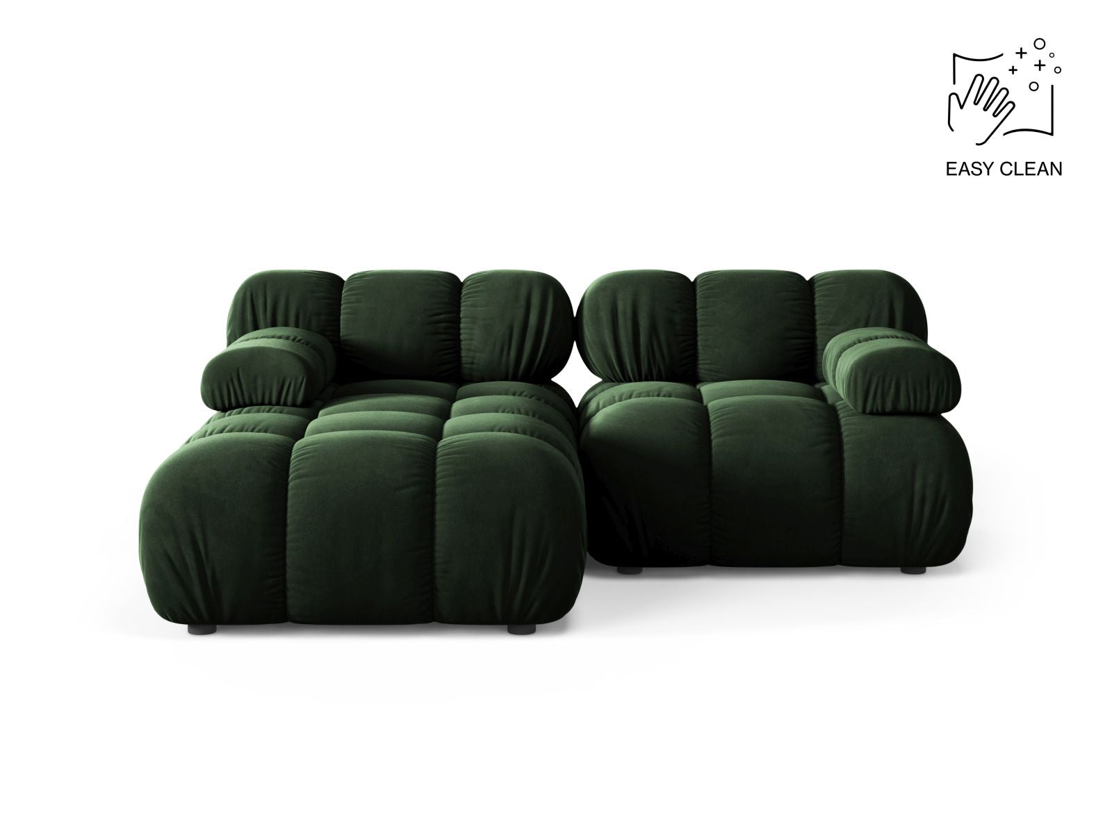 Bellis Modular Corner Sofa, 3 Seats, 188x155 cm — Bottle Green / Left