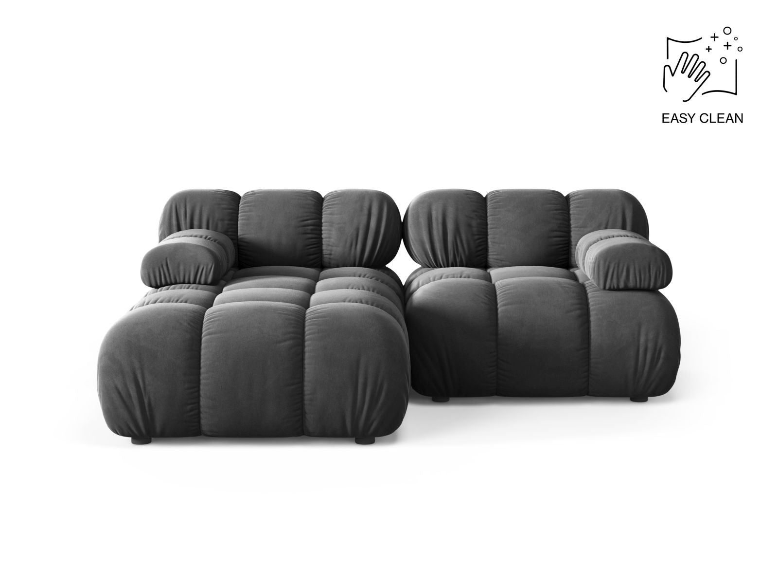 Bellis Modular Corner Sofa, 3 Seats, 188x155 cm — Grey / Left