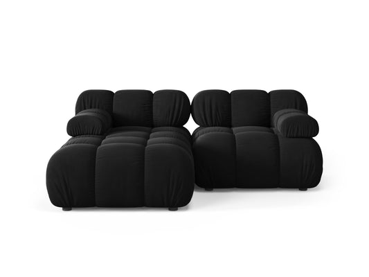 Bellis Modular Corner Sofa, 3 Seats, 188x155 cm — Black / Left