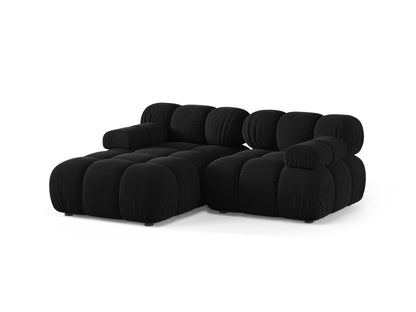 Ecksofa Samt Schwarz Bellis — Wohnbeispiel