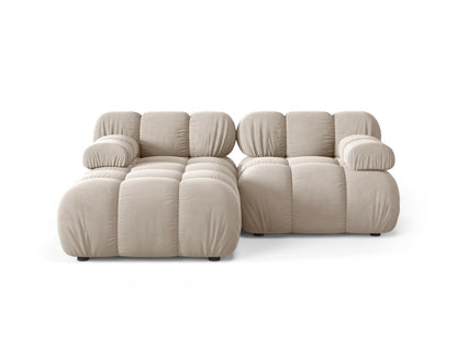 Ecksofa Samt Schwarz Bellis — Dark Beige
