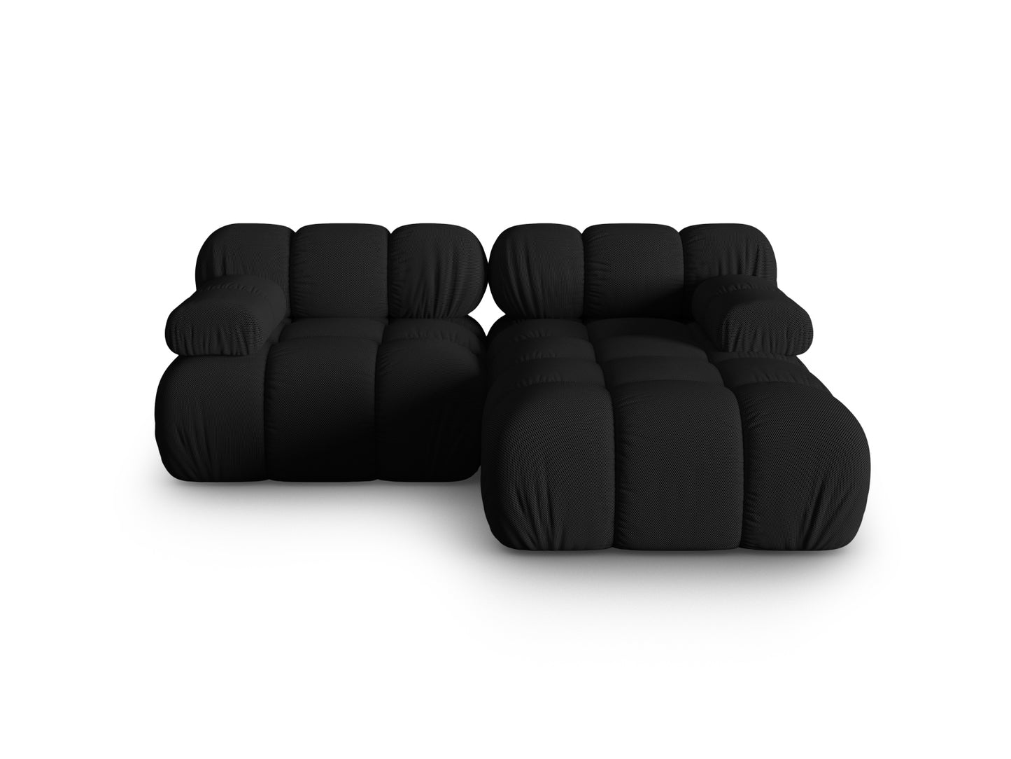 Bellis Modular Corner Sofa, 3 Seats, 188x155 cm — Black / Right
