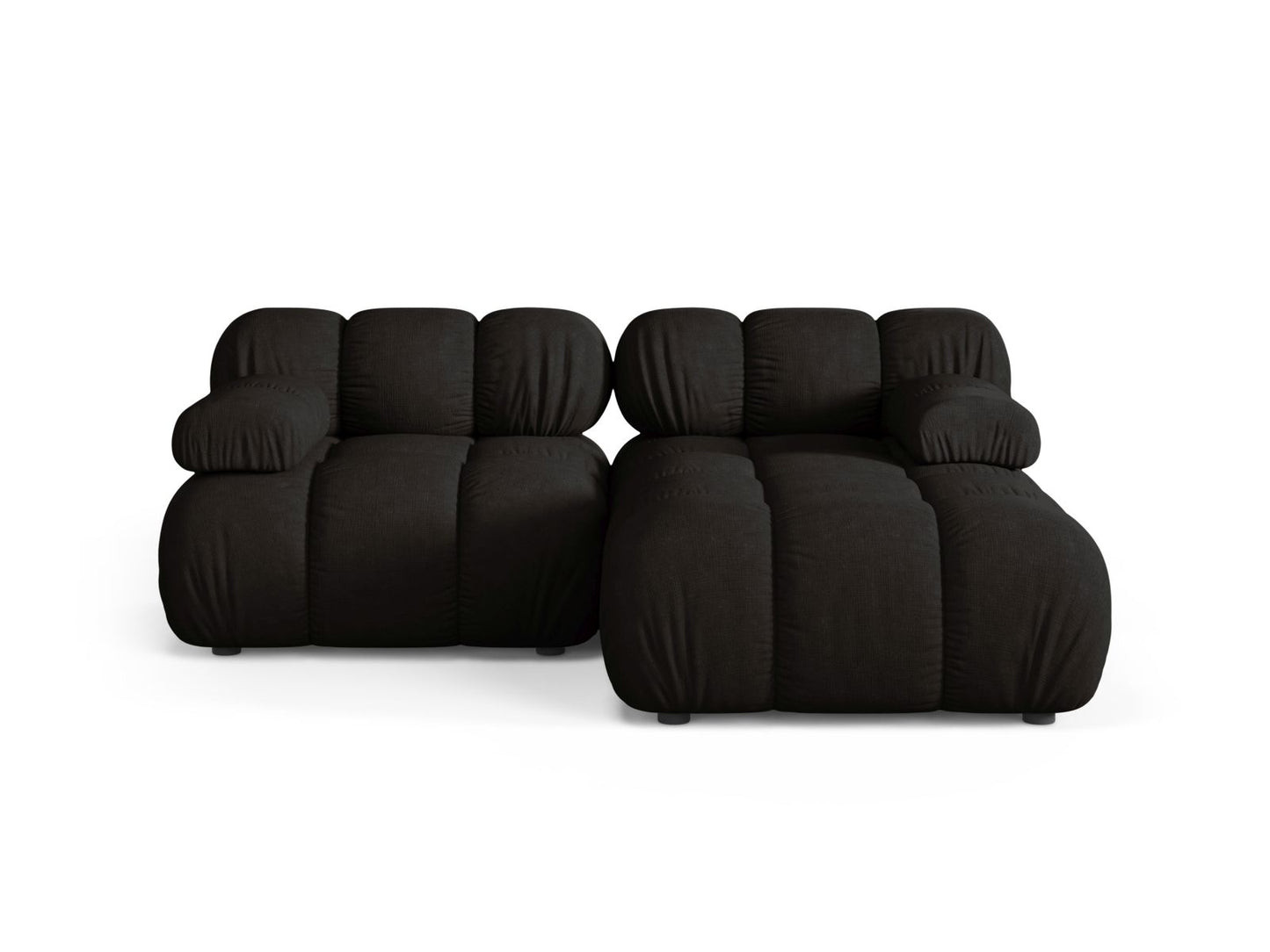 Bellis Modular Corner Sofa, 3 Seats, 188x155 cm — Black / Right