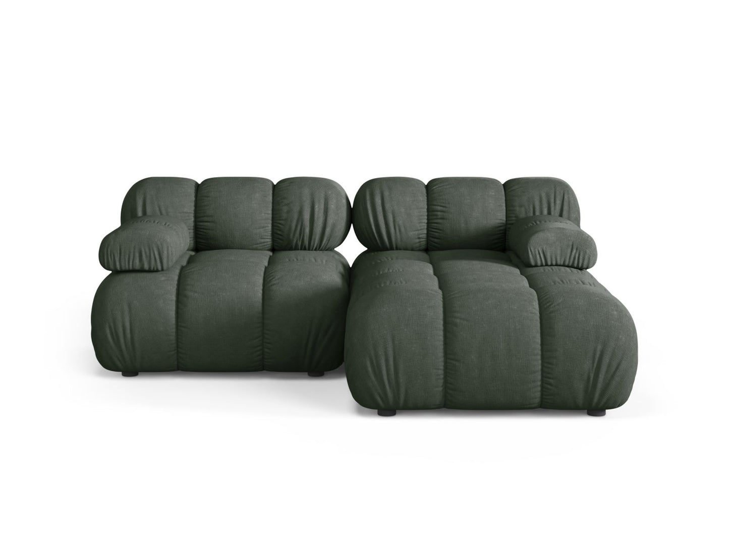 Bellis Modular Corner Sofa, 3 Seats, 188x155 cm — Moss Green / Right