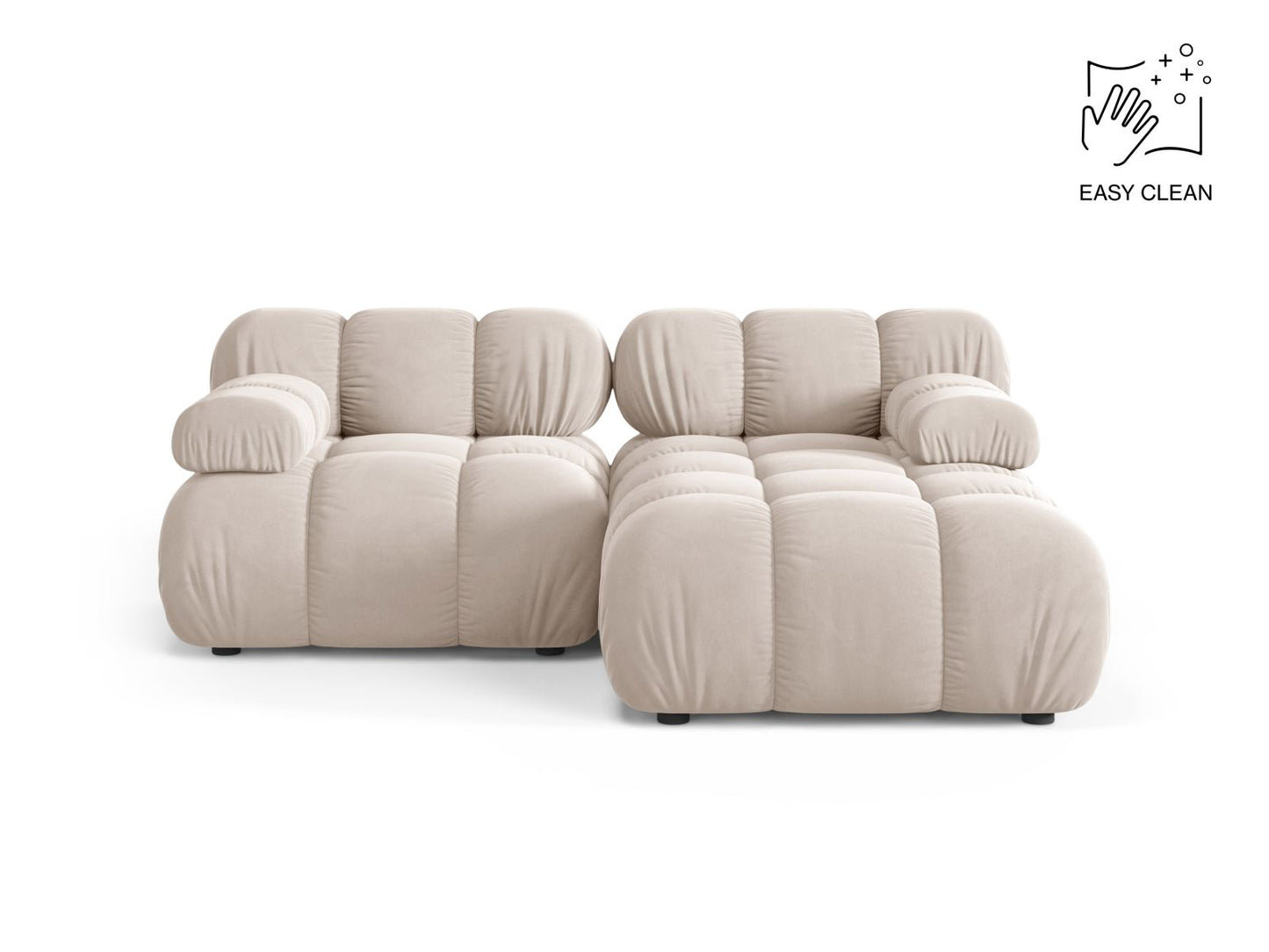 Bellis Modular Corner Sofa, 3 Seats, 188x155 cm — Light Beige / Right