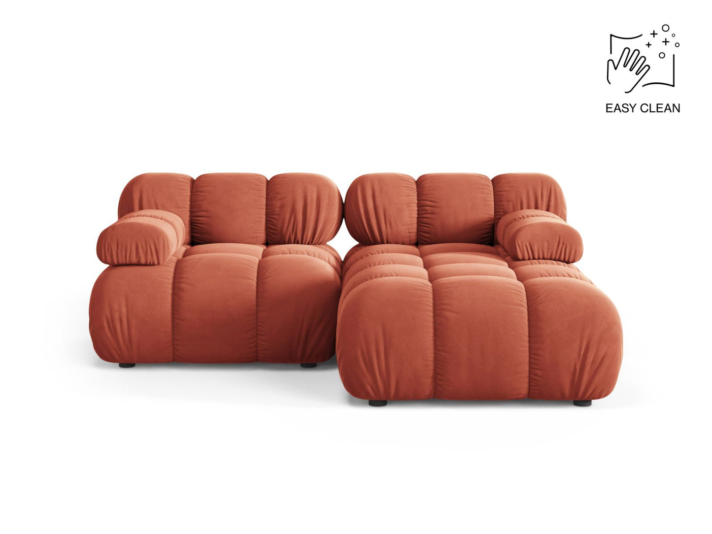 Bellis Modular Corner Sofa, 3 Seats, 188x155 cm — Coral / Right