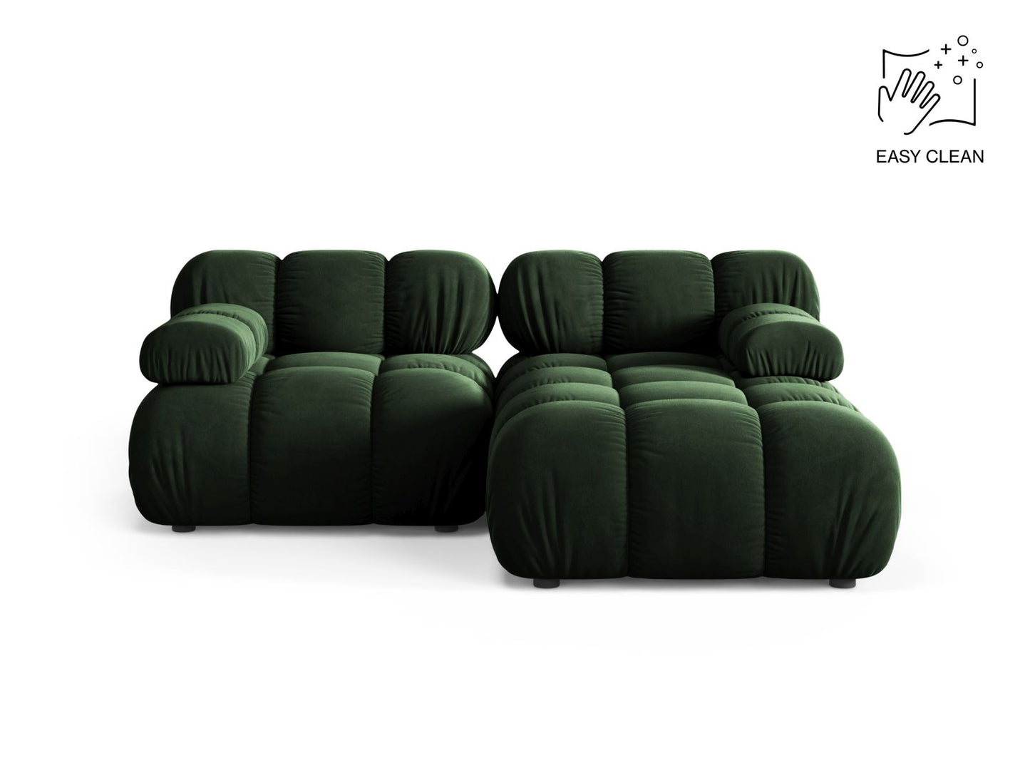 Bellis Modular Corner Sofa, 3 Seats, 188x155 cm — Bottle Green / Right