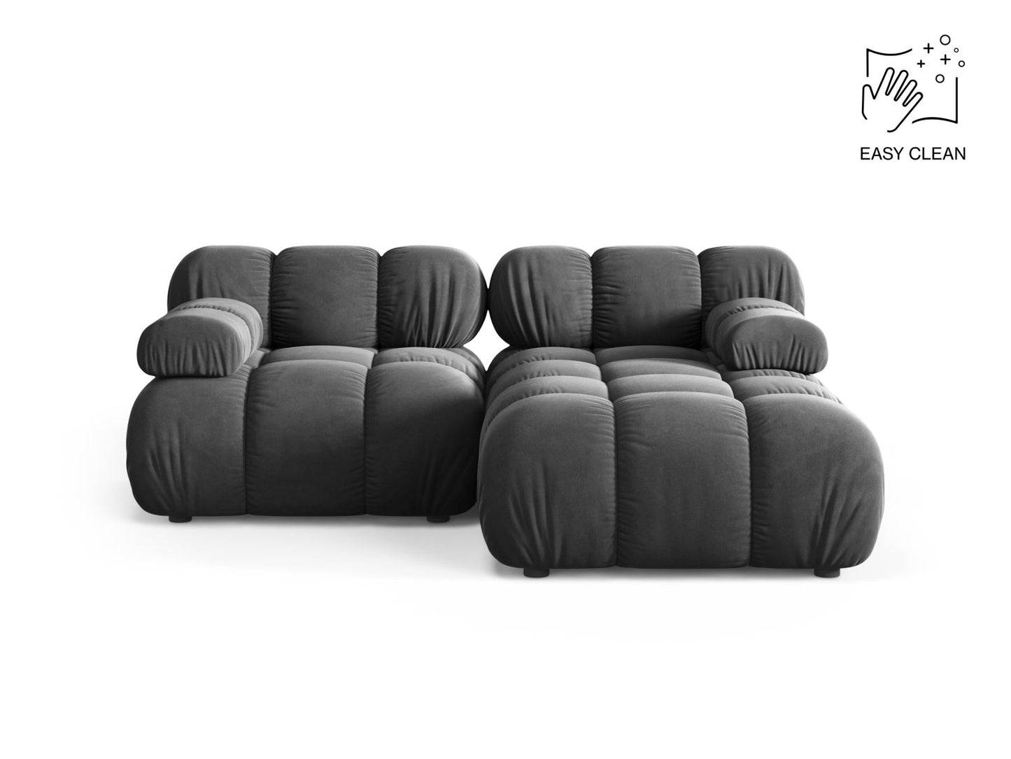 Bellis Modular Corner Sofa, 3 Seats, 188x155 cm — Grey / Right
