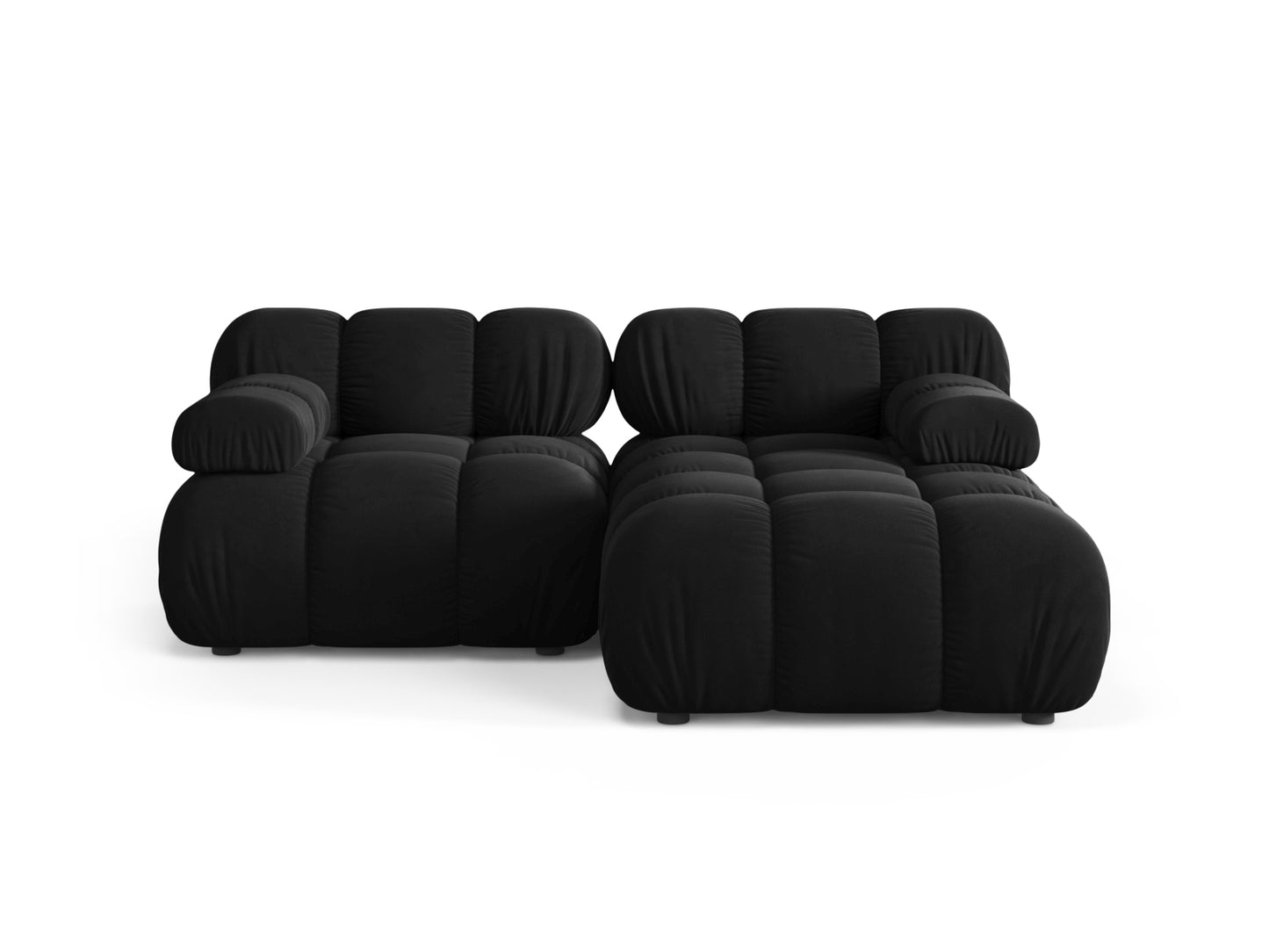 Bellis Modular Corner Sofa, 3 Seats, 188x155 cm — Black / Right