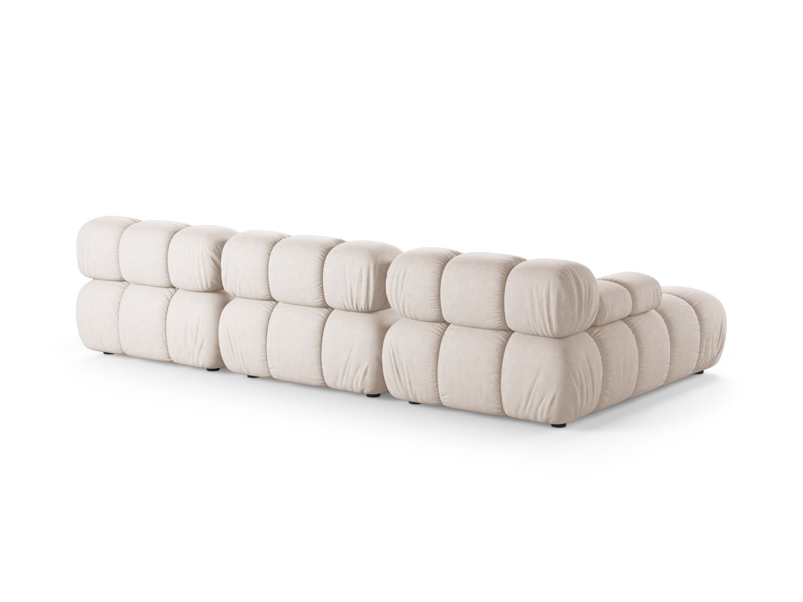 Ecksofa Strukturstoff Beige Bellis — Detailansicht