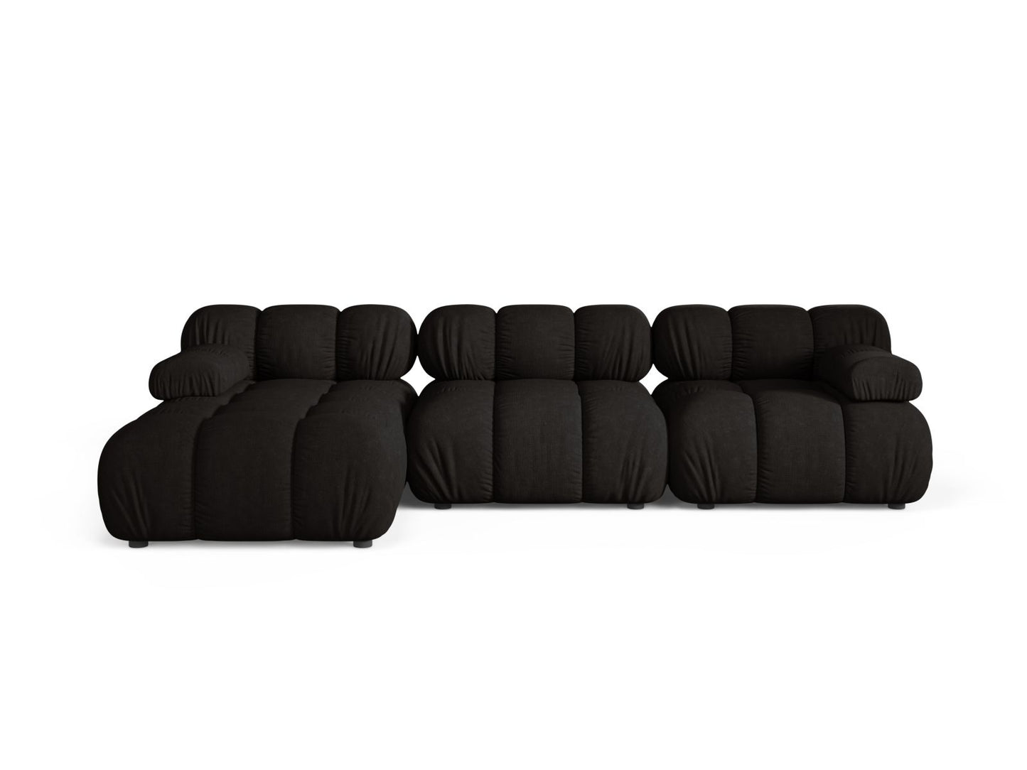Ecksofa Strukturstoff Beige Bellis — Black