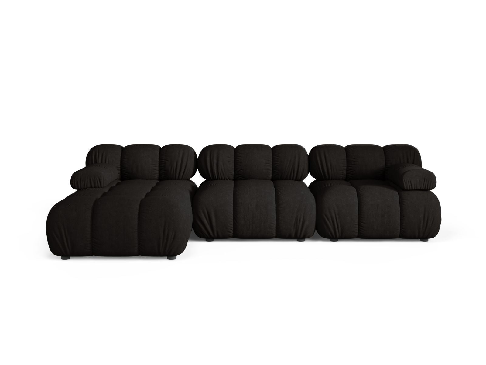 Bellis Modular Corner Sofa, 4 Seats, 282x155 cm — Black / Left