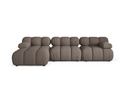 Ecksofa Strukturstoff Beige Bellis — Cappuccino