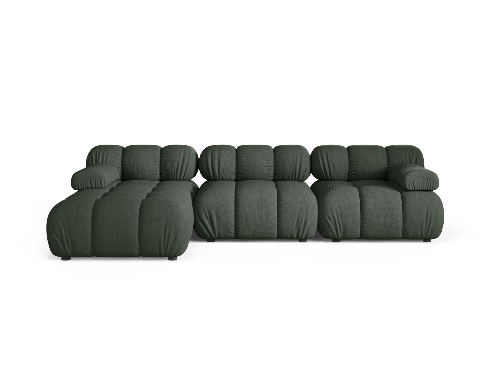 Bellis Modular Corner Sofa, 4 Seats, 282x155 cm — Moss Green / Left