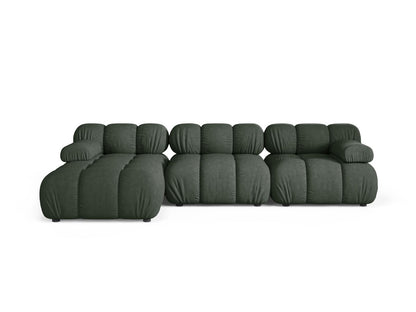 Ecksofa Strukturstoff Beige Bellis — Moss Green