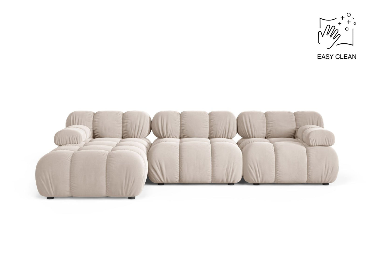 Ecksofa Samt Beige Bellis — Light Beige
