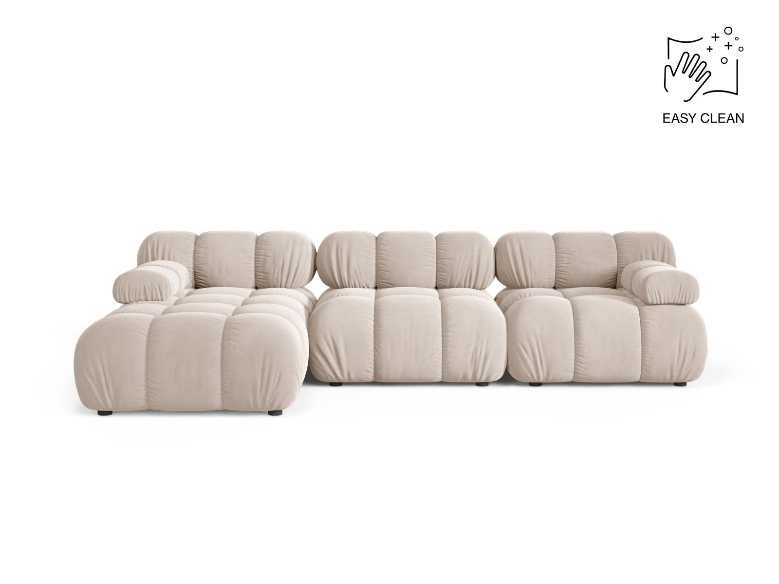 Bellis Modular Corner Sofa, 4 Seats, 282x155 cm — Light Beige / Left