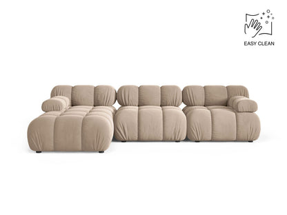 Ecksofa Samt Beige Bellis — Beige