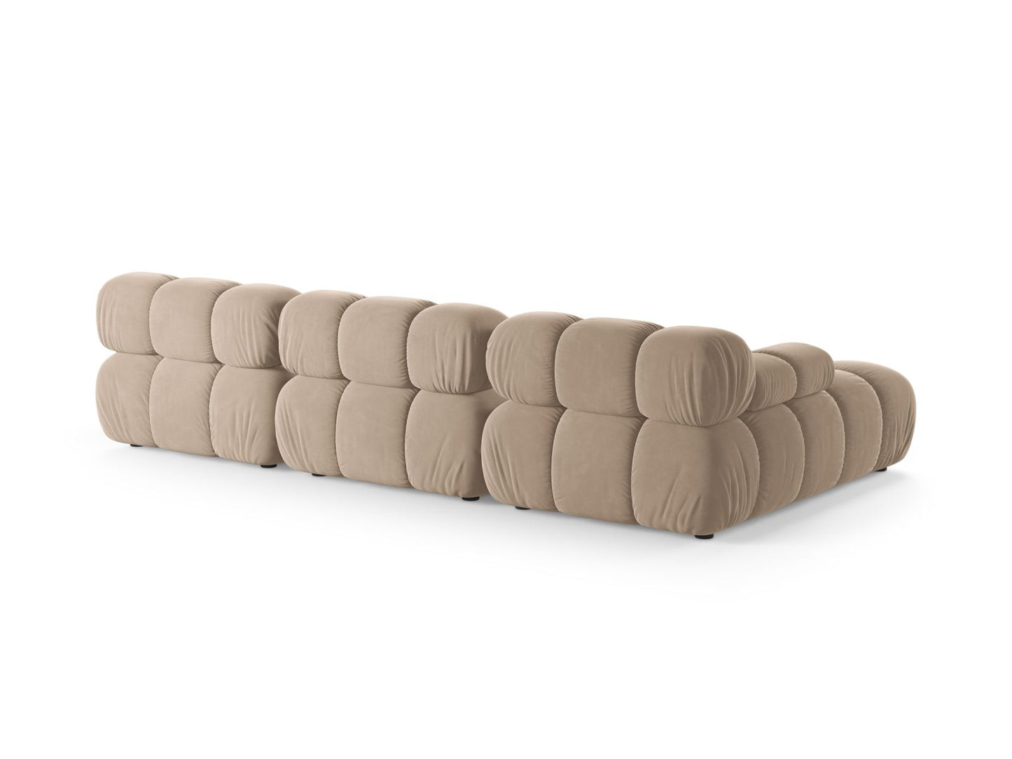 Ecksofa Samt Beige Bellis — Detailansicht