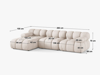 Ecksofa Samt Beige Bellis — Ansicht 4