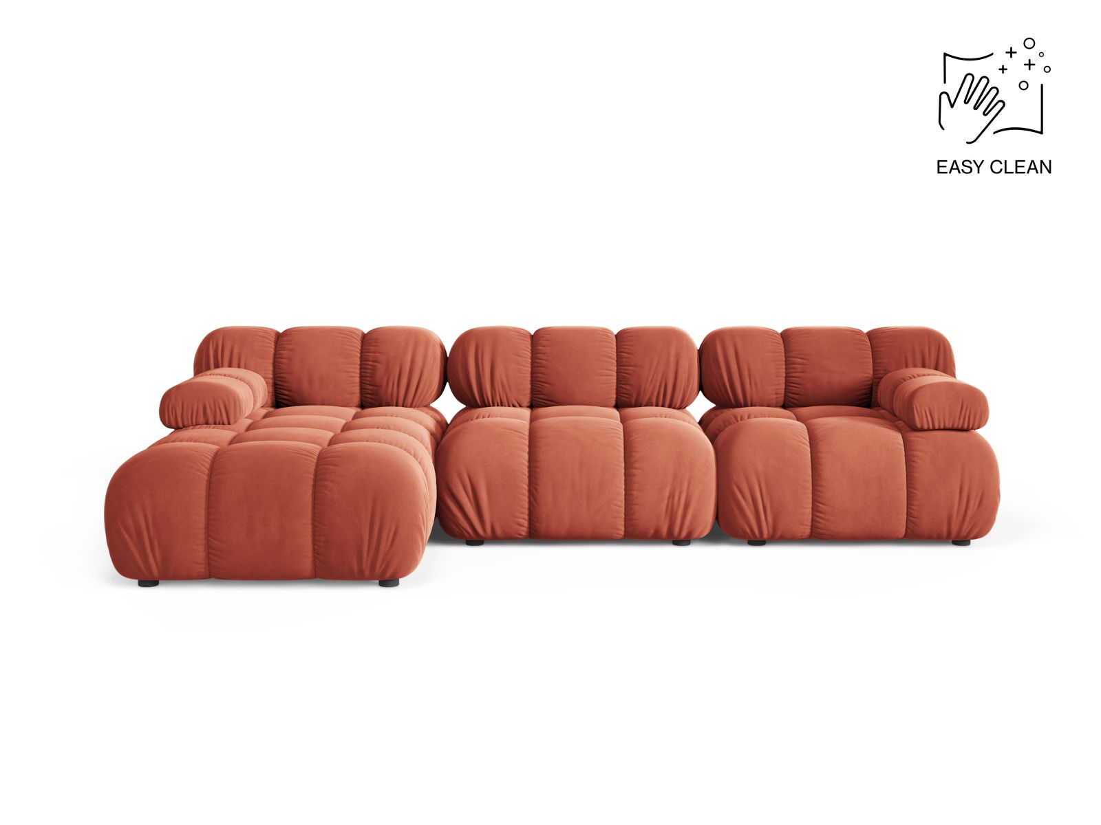 Bellis Modular Corner Sofa, 4 Seats, 282x155 cm — Coral / Left