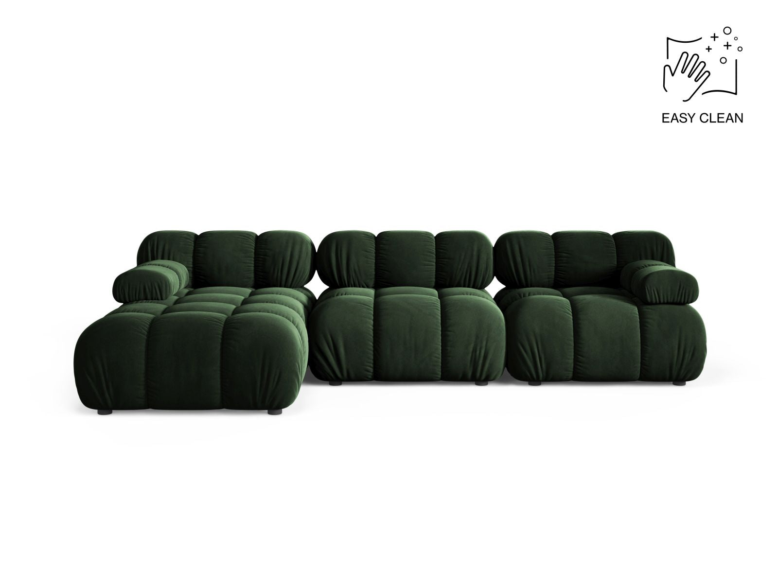 Bellis Modular Corner Sofa, 4 Seats, 282x155 cm — Bottle Green / Left
