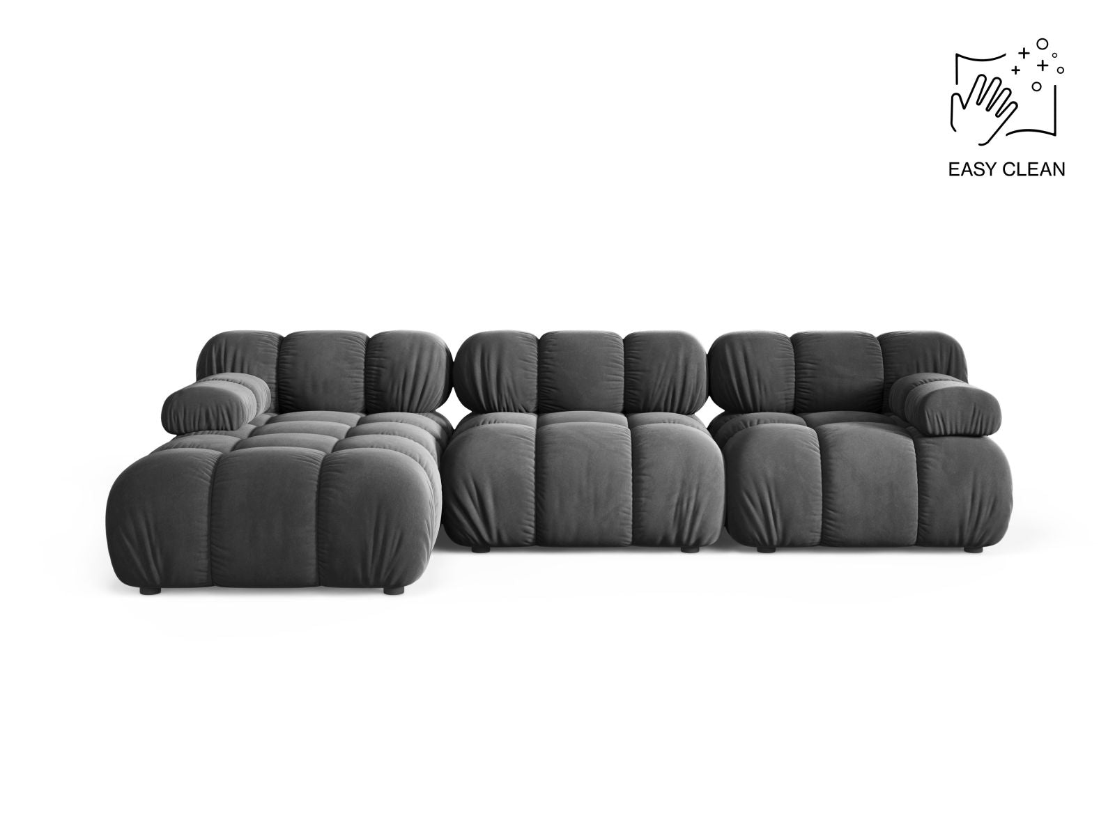 Bellis Modular Corner Sofa, 4 Seats, 282x155 cm — Grey / Left