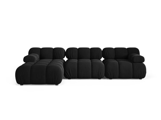 Bellis Modular Corner Sofa, 4 Seats, 282x155 cm — Black / Left
