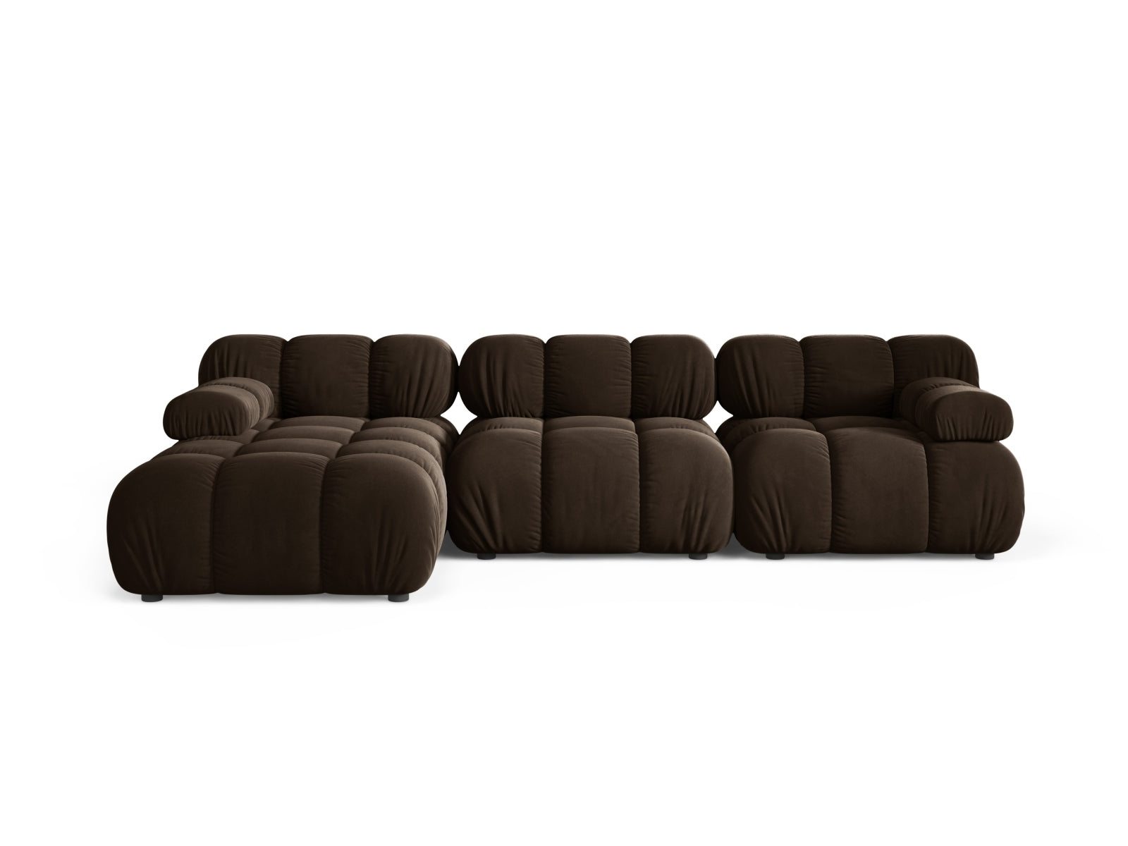 Bellis Modular Corner Sofa, 4 Seats, 282x155 cm — Dark Brown / Left