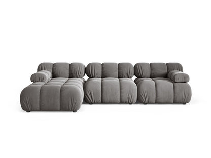 Ecksofa Samt Schwarz Bellis — Light Grey