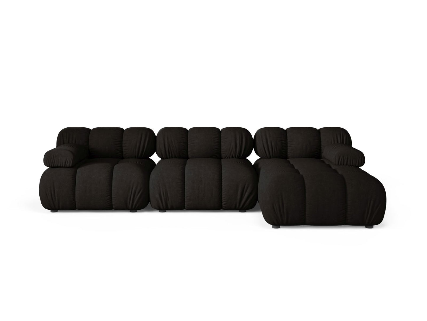 Bellis Modular Corner Sofa, 4 Seats, 282x155 cm — Black / Right