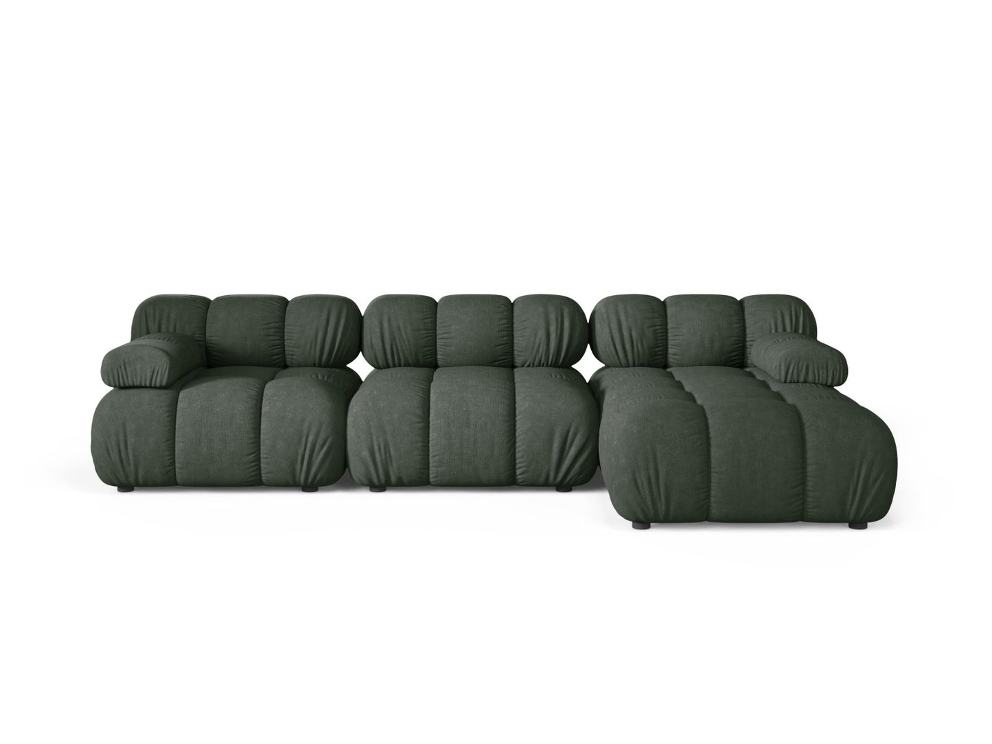 Bellis Modular Corner Sofa, 4 Seats, 282x155 cm — Moss Green / Right