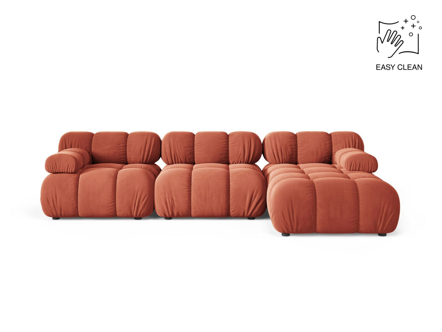 Bellis Modular Corner Sofa, 4 Seats, 282x155 cm — Coral / Right