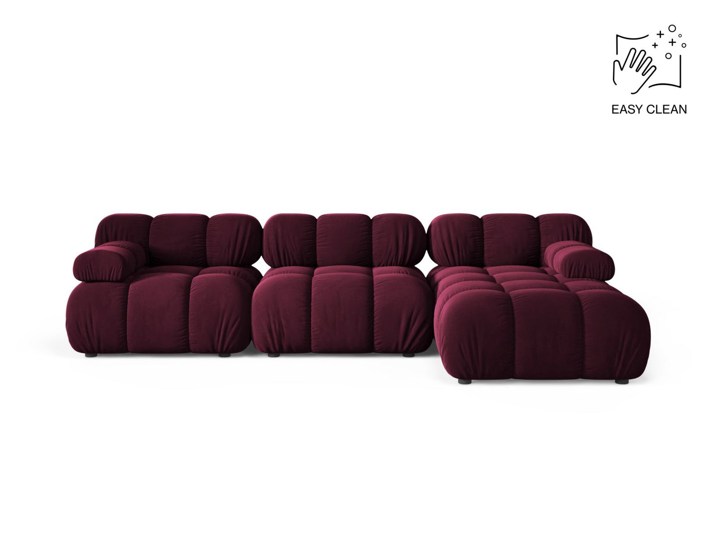 Bellis Modular Corner Sofa, 4 Seats, 282x155 cm — Burgundy / Right