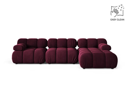 Bellis Modular Corner Sofa, 4 Seats, 282x155 cm — Burgundy / Right
