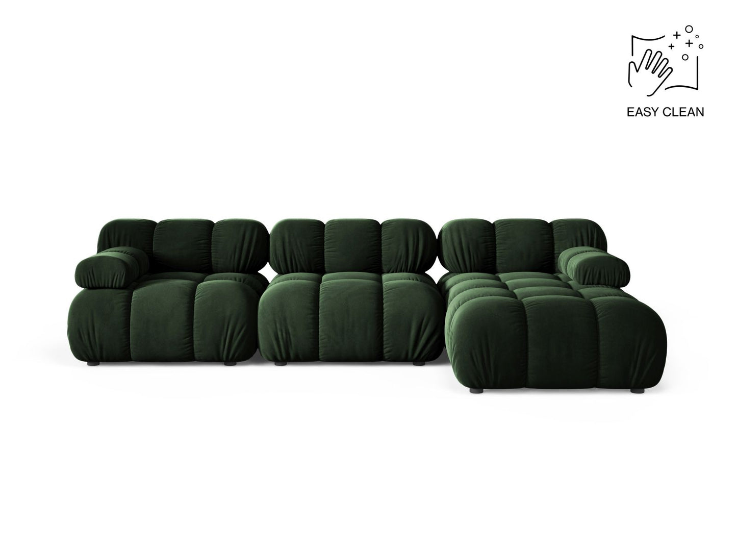 Bellis Modular Corner Sofa, 4 Seats, 282x155 cm — Bottle Green / Right