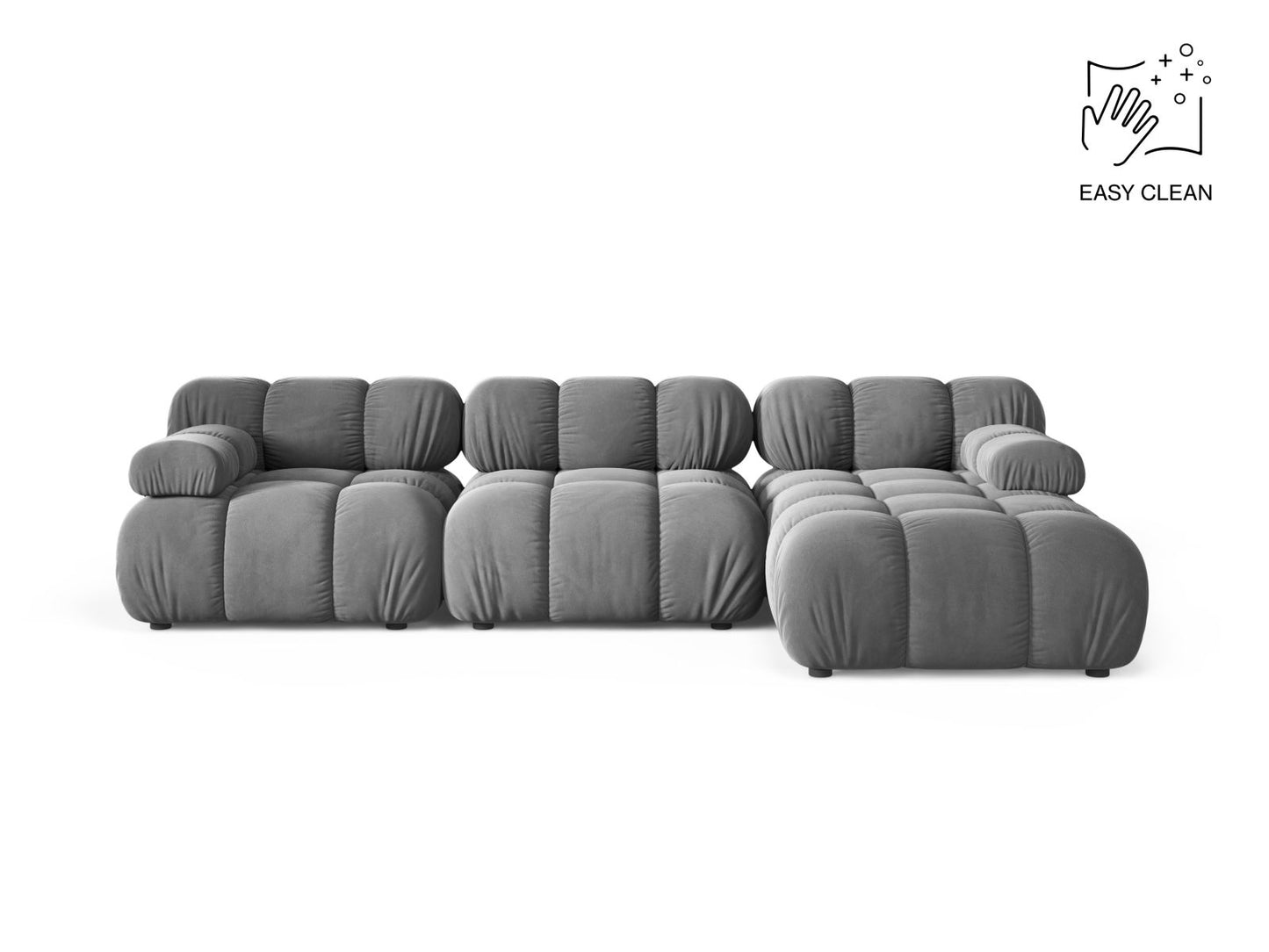 Bellis Modular Corner Sofa, 4 Seats, 282x155 cm — Light Grey / Right