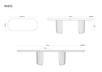 Nido Extendable Table, 12 Seats, 200x110 cm