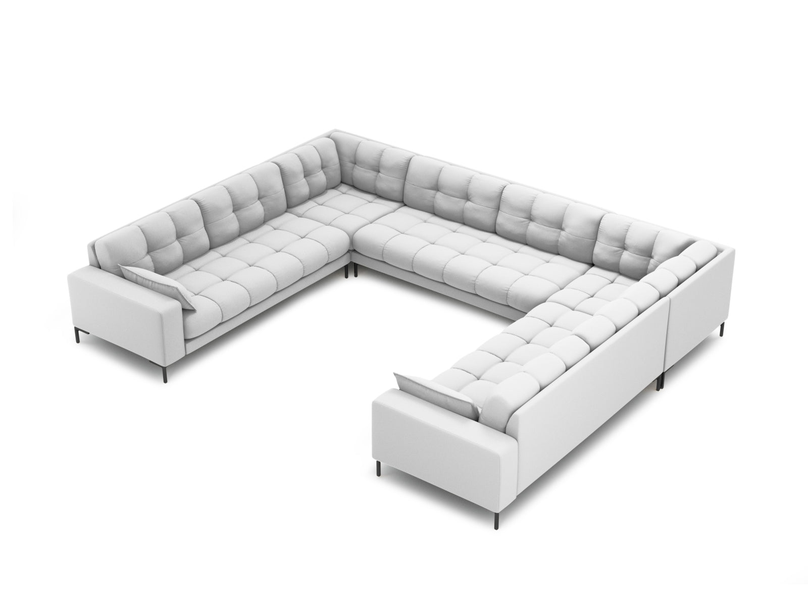 Mamaia Panoramic Sofa, 9 Seats, 337x256 cm — Light Grey
