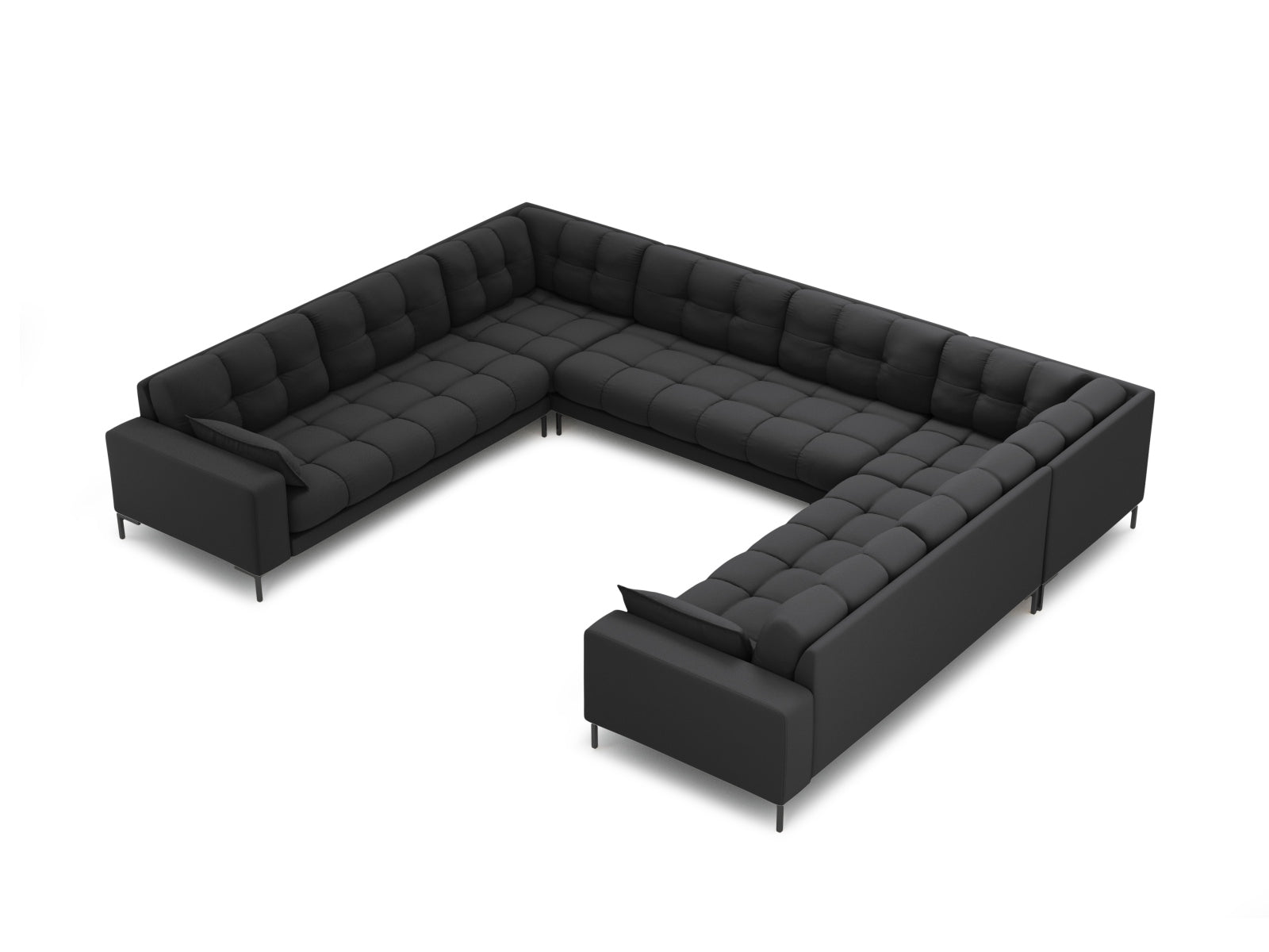 Mamaia Panoramic Sofa, 9 Seats, 337x256 cm — Dark Grey