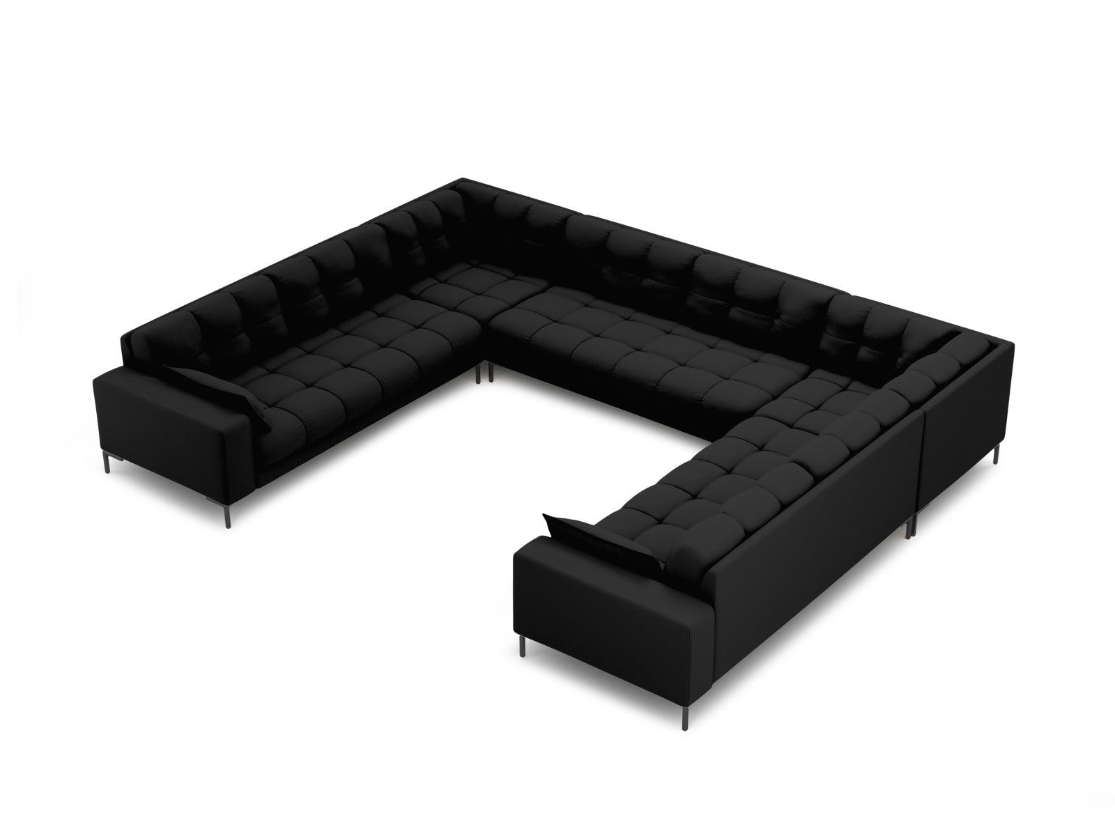 Mamaia Panoramic Sofa, 9 Seats, 337x256 cm — Black